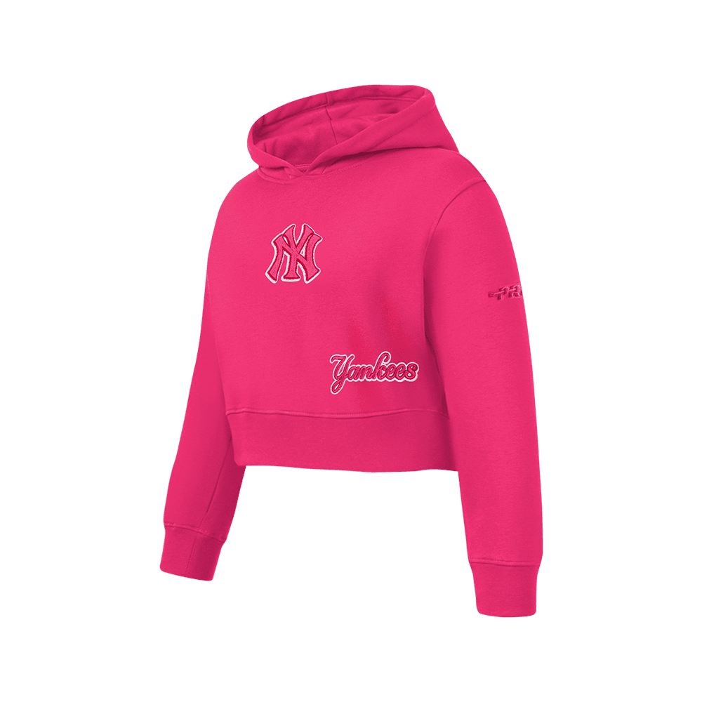 Girl’s New York Yankees Beetroot Purple Classic Triple Pink Big Girls Pullover Hoodie by Pro Standard®