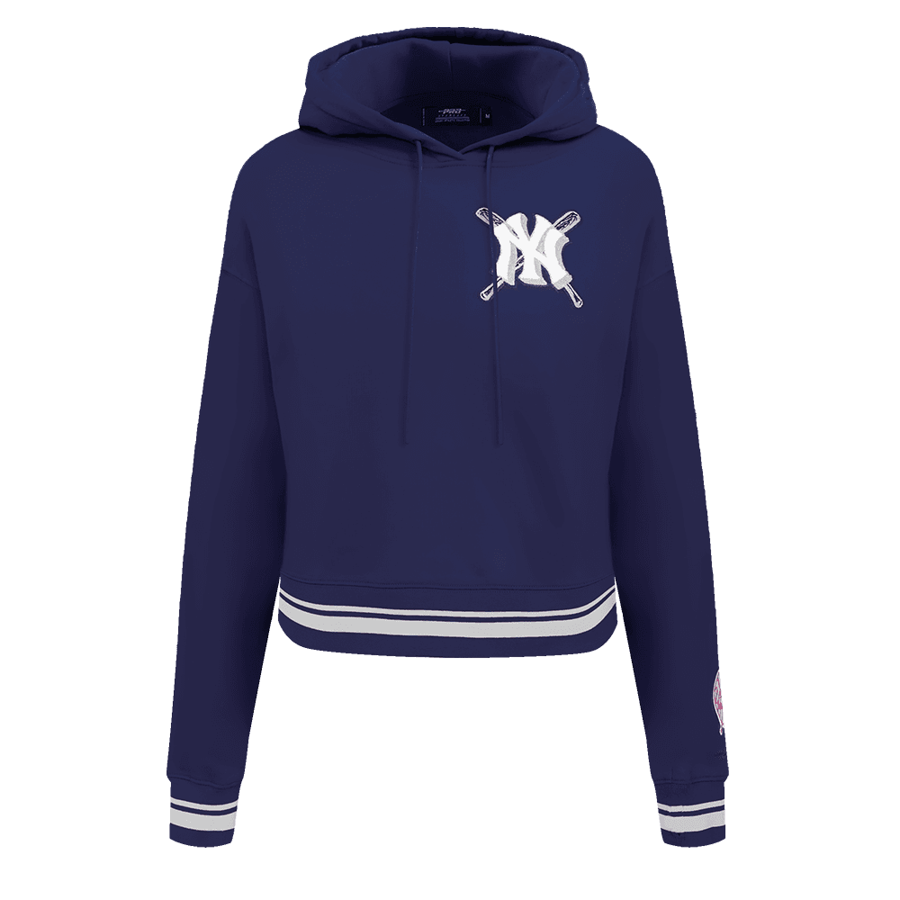 Women’s New York Yankees Midnight Navy Mash Up Cropped Pullover Hoodie by Pro Standard®