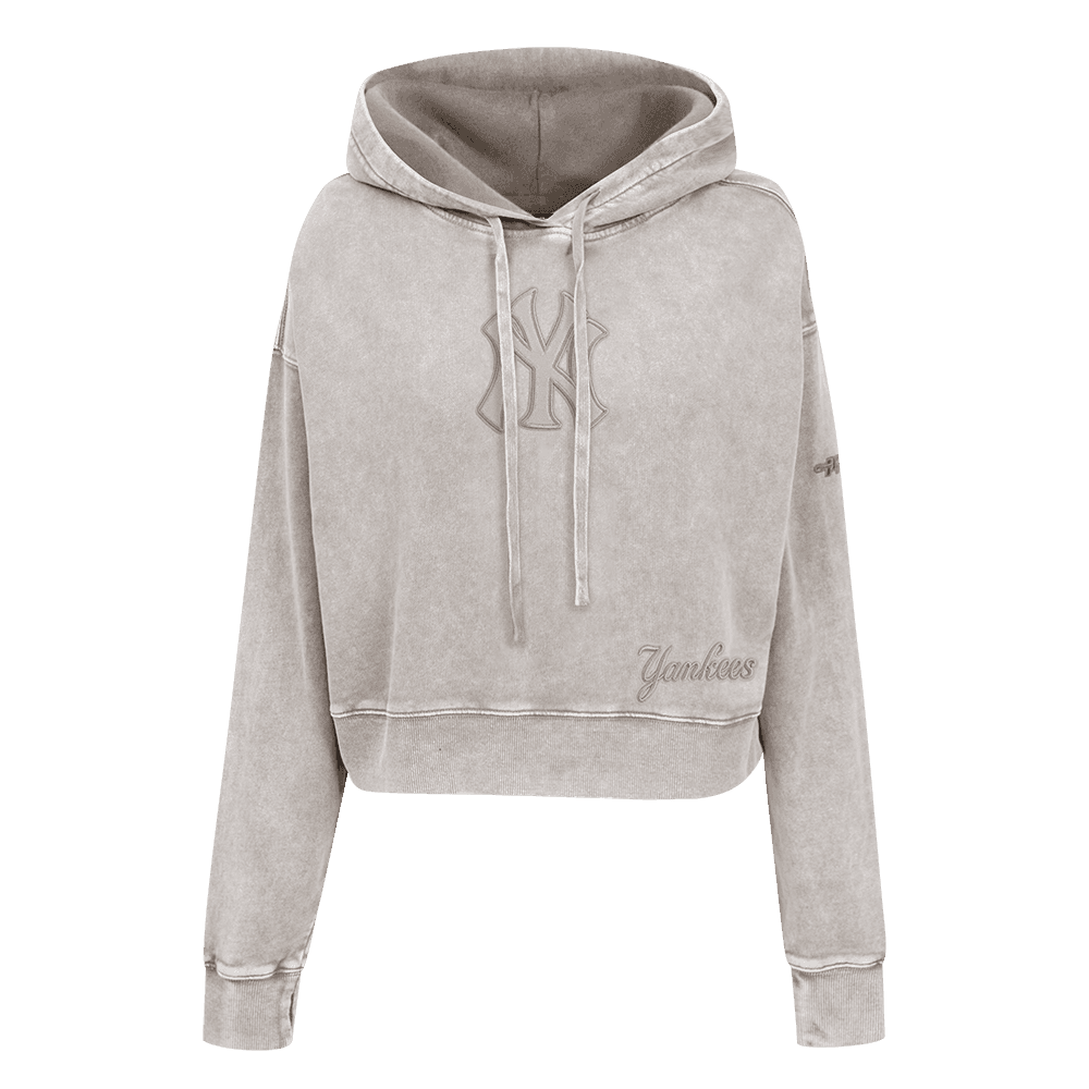 Women’s New York Yankees Washed Warm Slate Classic Cropped Pullover Hoodie by Pro Standard®