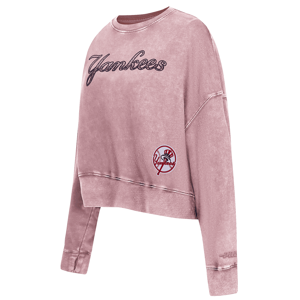 Women’s New York Yankees Washed Mauve Jewels Crewneck Sweatshirt by Pro Standard®