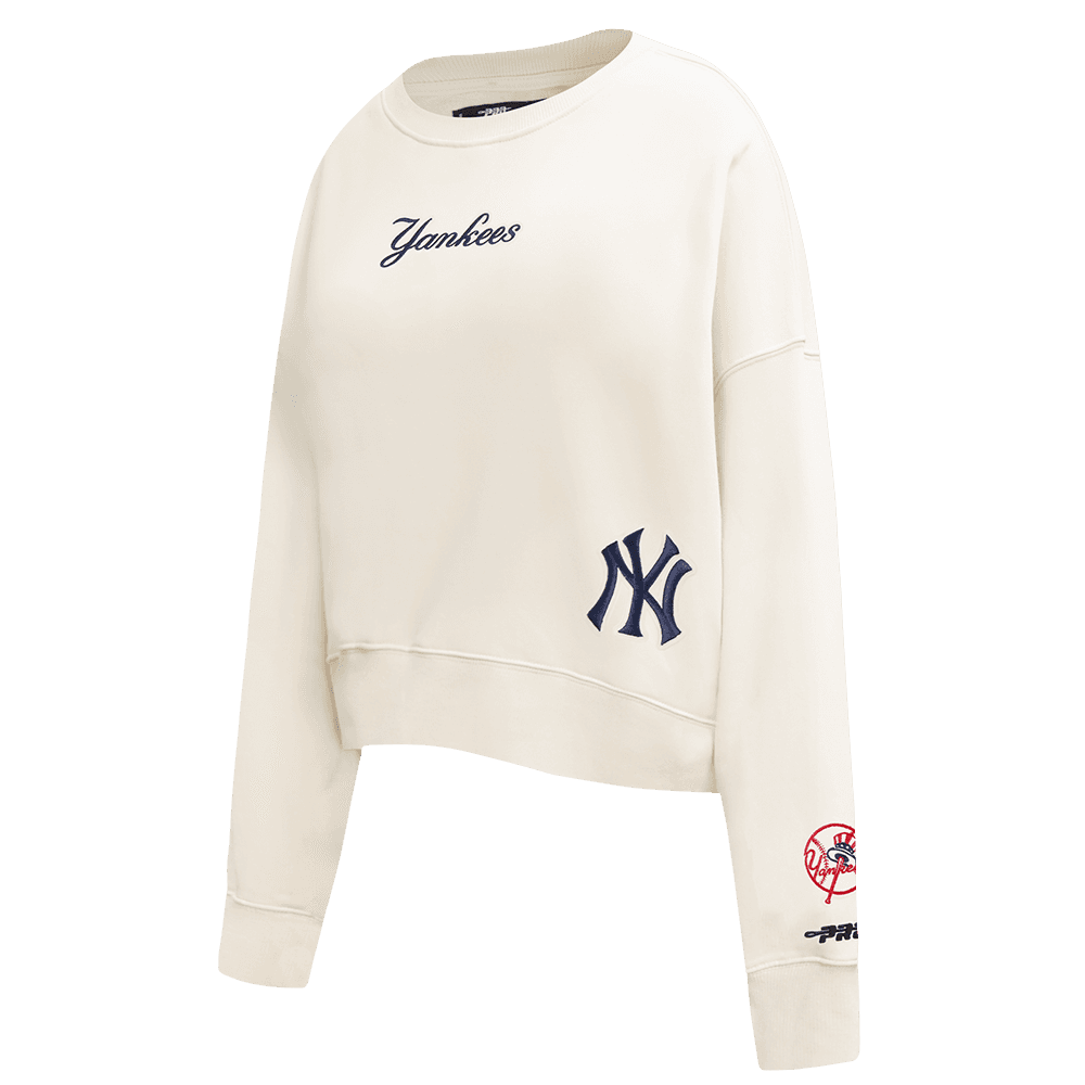 Women’s New York Yankees Eggshell Wingspan Crewneck Sweatshirt by Pro Standard®