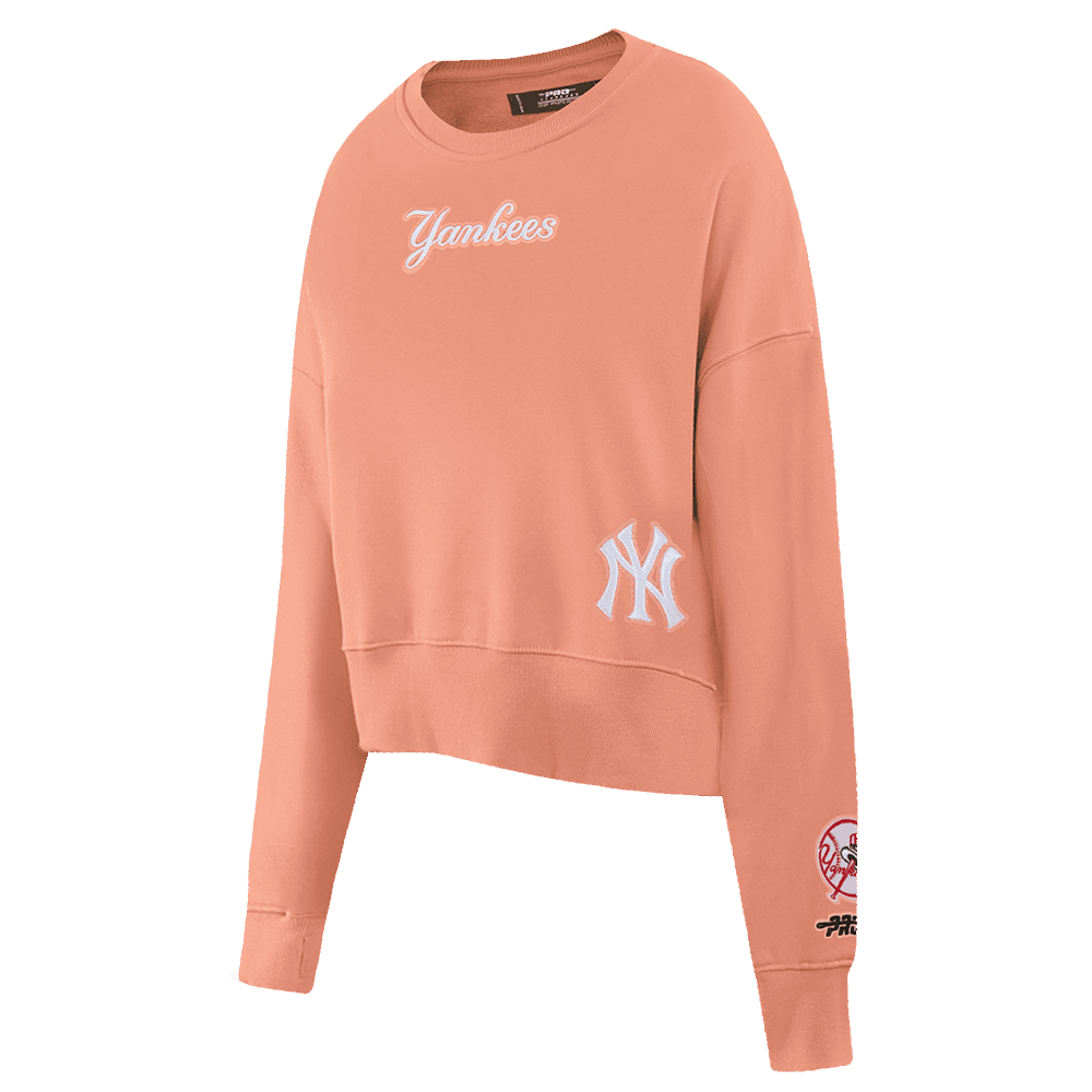 Women’s New York Yankees Guava Wingspan Crewneck Sweatshirt by Pro Standard®