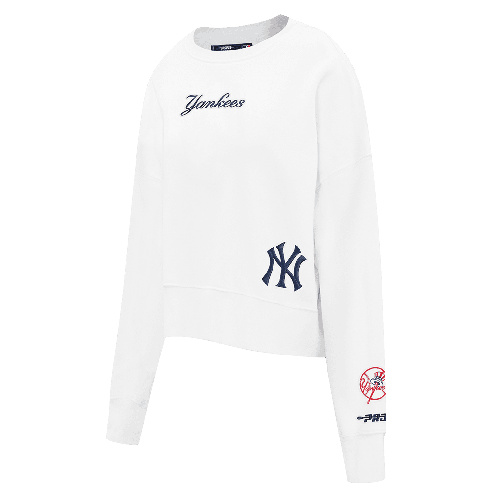 Women’s New York Yankees White Wingspan Crewneck Sweatshirt by Pro Standard®