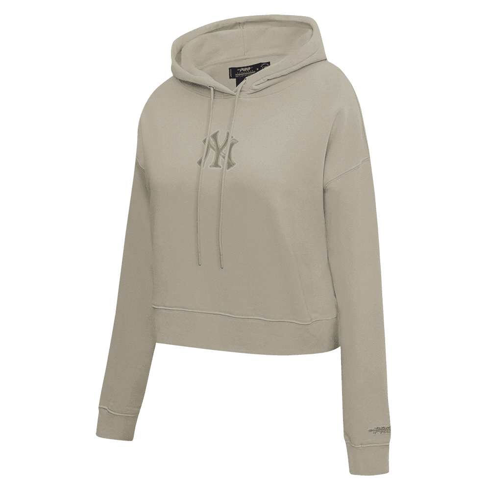 Women’s New York Yankees Taupe Wingspan Cropped Pullover Hoodie by Pro Standard®