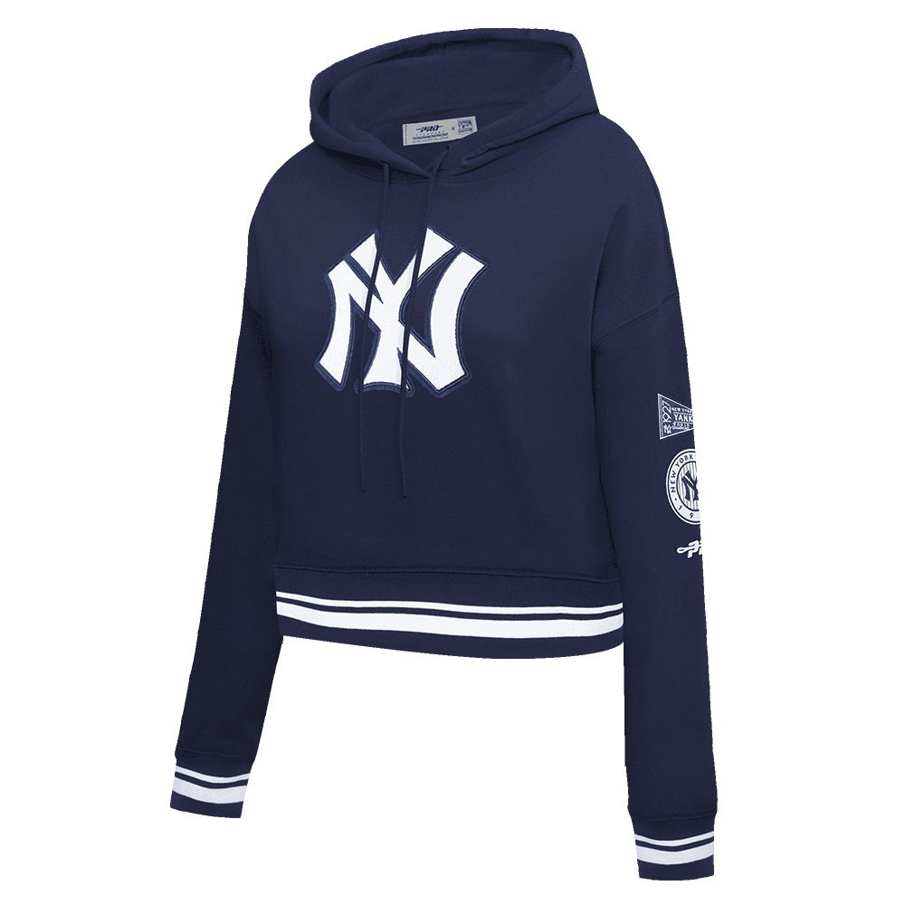 Women’s New York Yankees Midnight Navy Retro Classics Cropped Pullover Hoodie by Pro Standard®