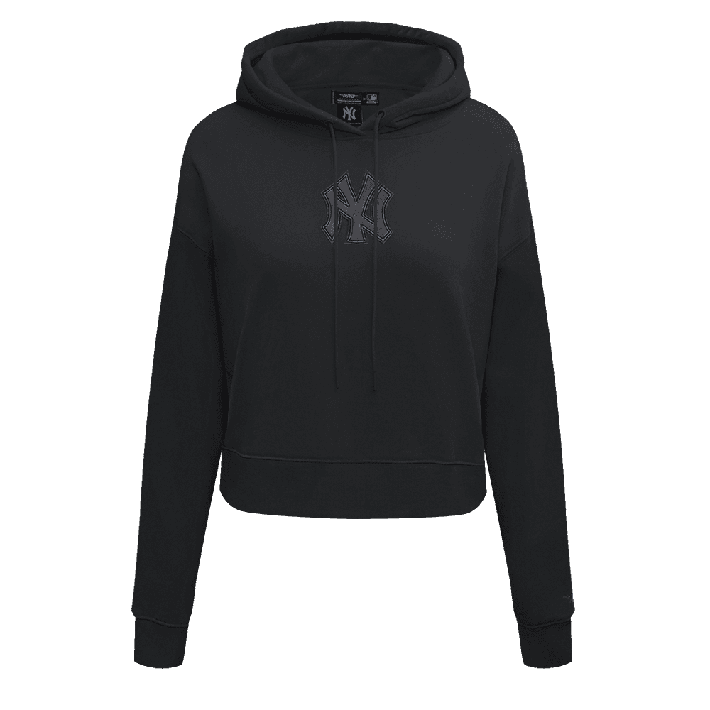 Women’s New York Yankees Black Neutral Cropped Pullover Hoodie by Pro Standard®
