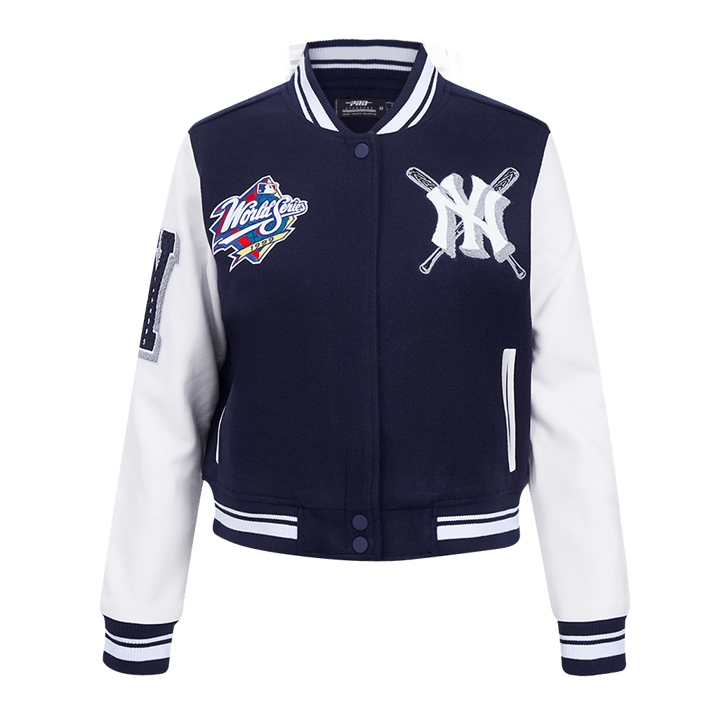 Women’s New York Yankees Midnight Navy and White Mash Up Varsity Jacket by Pro Standard®