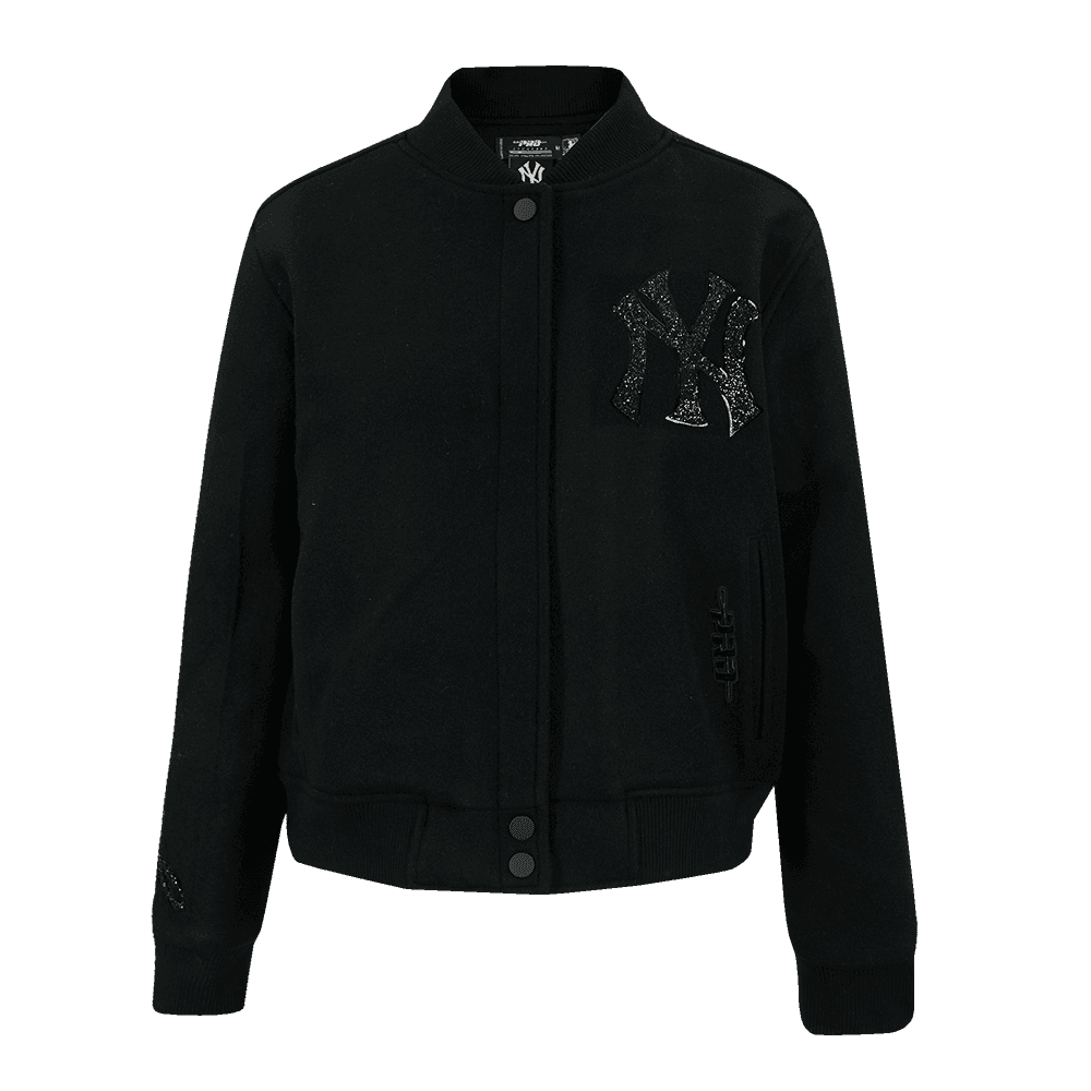 Women’s New York Yankees Black Washed Crystalline Varsity Jacket by Pro Standard®