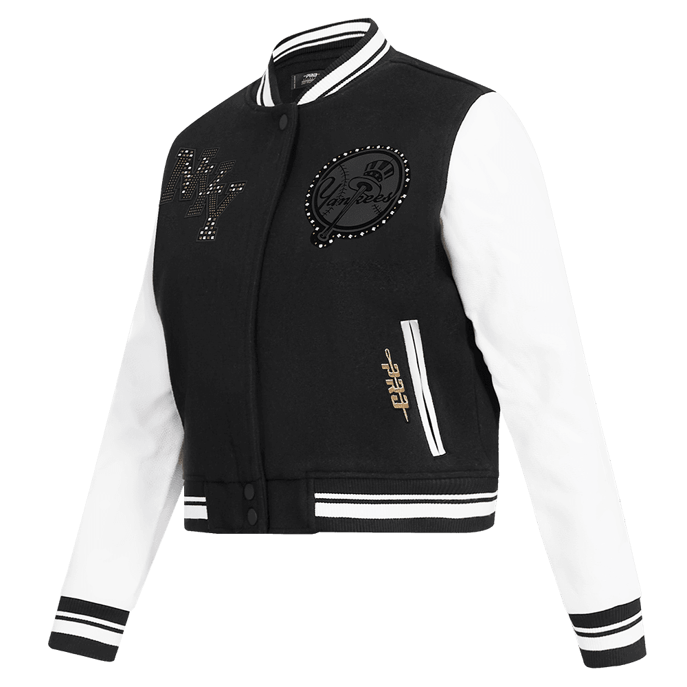 Women’s New York Yankees Black and White Renegade Varsity Jacket by Pro Standard®