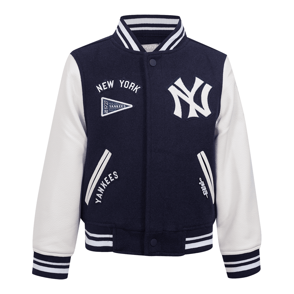 Boy’s New York Yankees Midnight Navy and White Retro Classics Little Boys Varsity Jacket by Pro Standard®