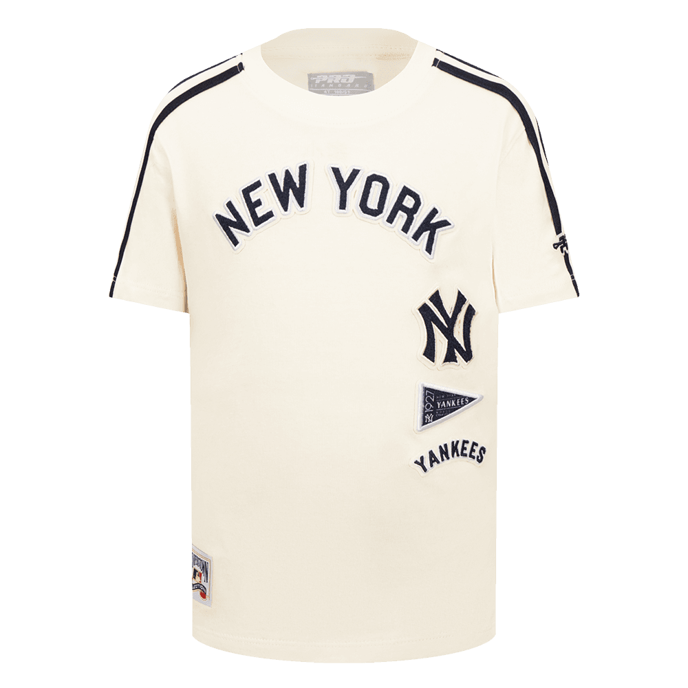 Boy’s New York Yankees Eggshell and Midnight Navy Retro Classics Toddler Boys Taping Tee by Pro Standard®