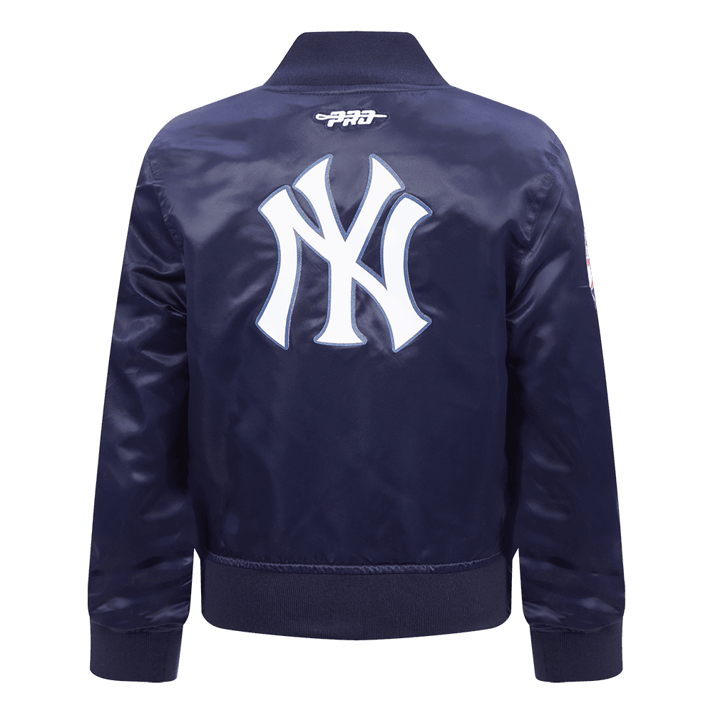 Boy’s New York Yankees Midnight Navy Classic Chenille Toddler Boys Satin Jacket by Pro Standard®
