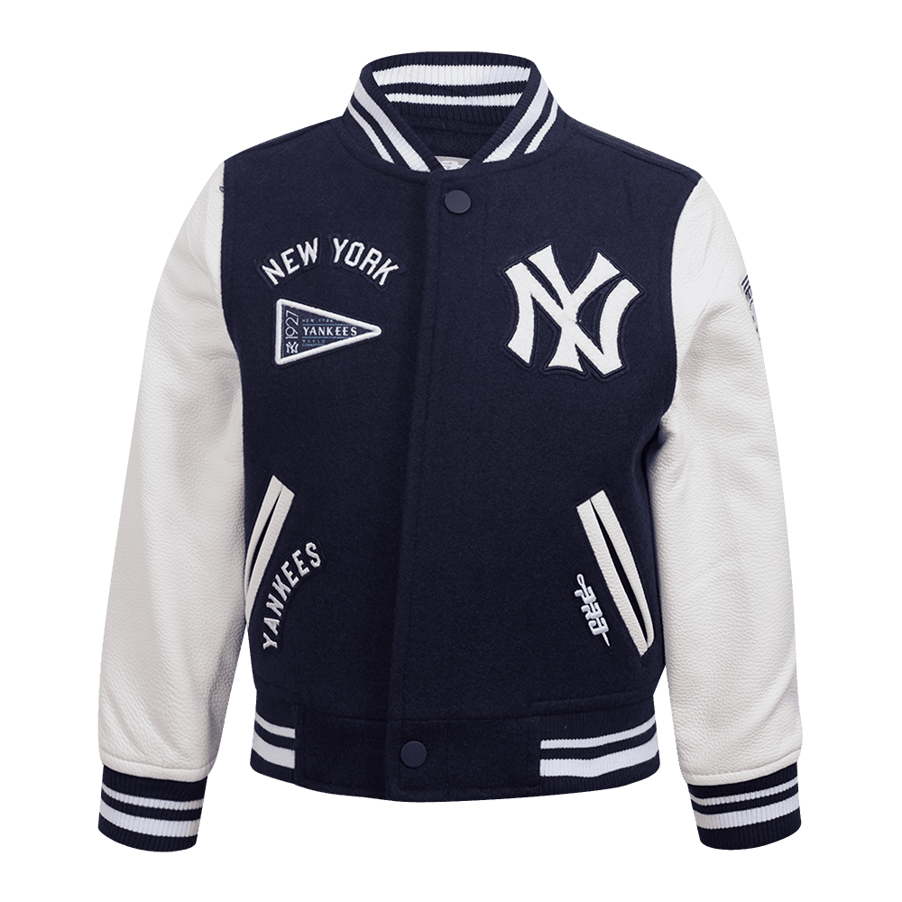 Boy’s New York Yankees Midnight Navy and White Retro Classics Toddler Boys Varsity Jacket by Pro Standard®