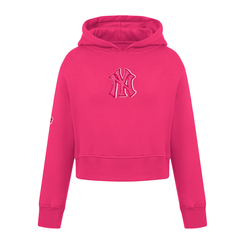 Girl’s New York Yankees Beetroot Purple Classic Triple Pink Tod Girls Pullover Hoodie by Pro Standard®