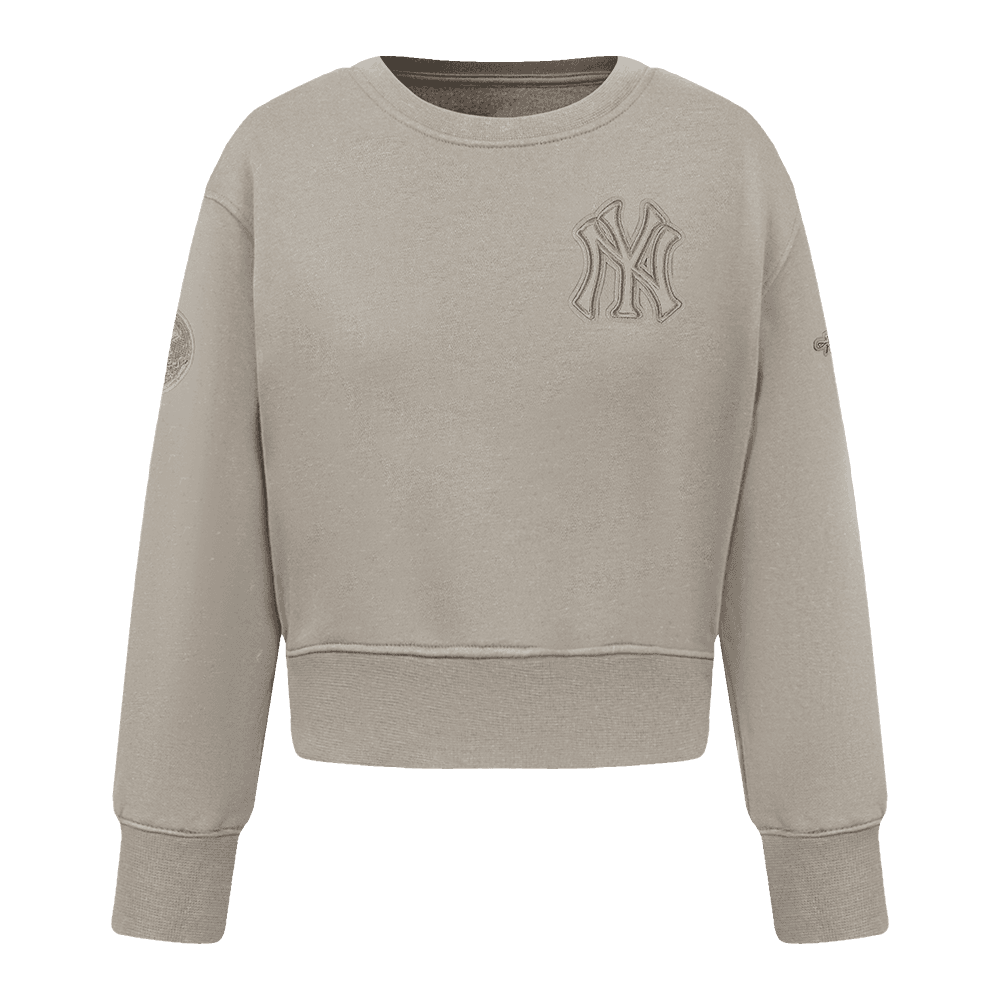 Girl’s New York Yankees Taupe Neutral Tod Girls Crewneck Sweatshirt by Pro Standard®