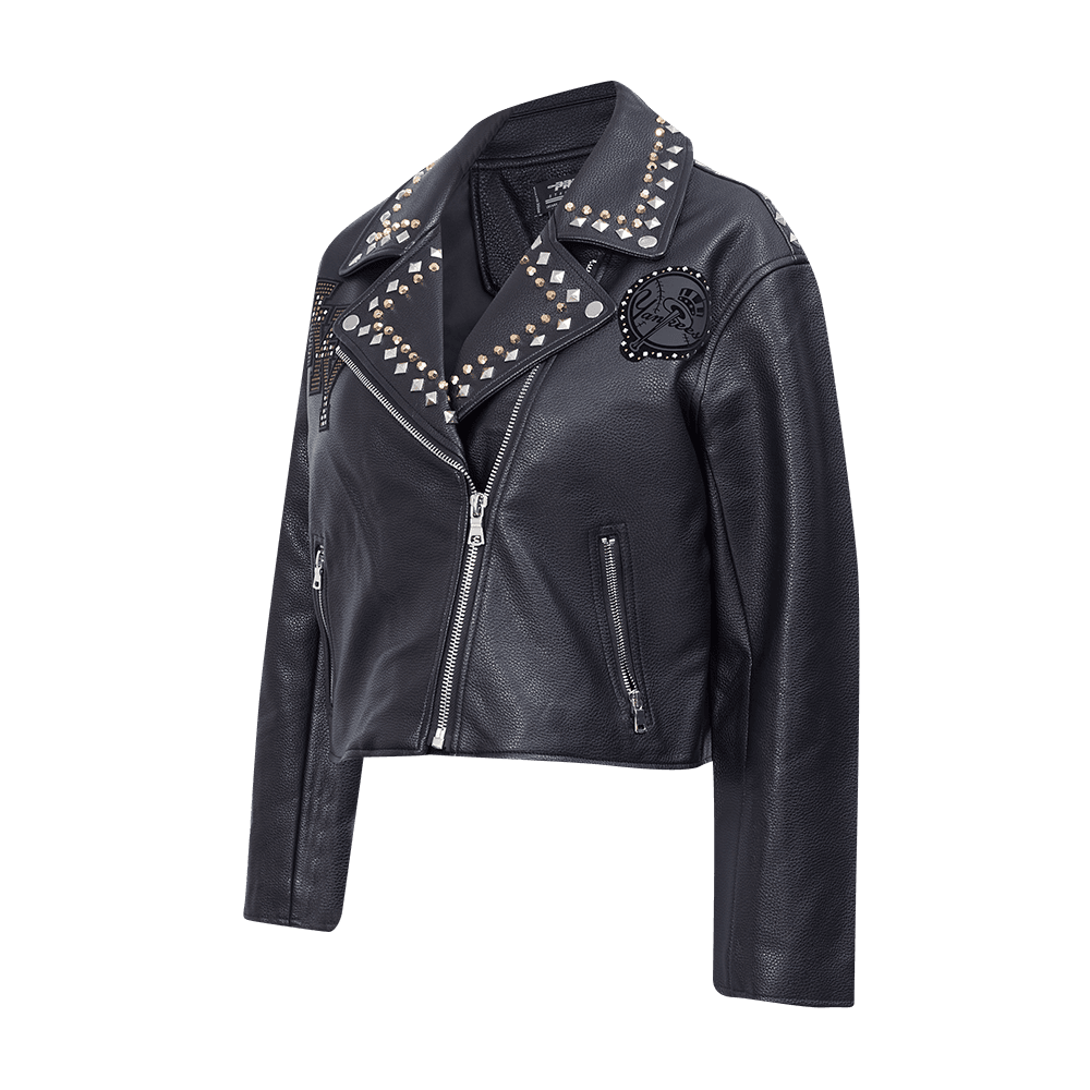 Women’s New York Yankees Black Renegade Leather Jacket by Pro Standard®